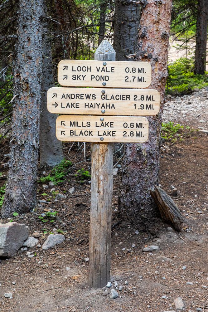 Sky Pond Trail Marker