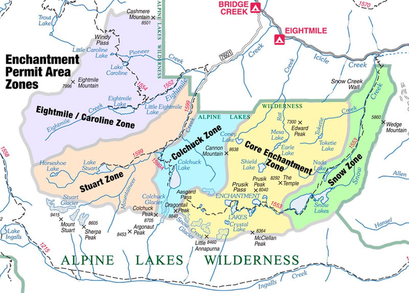 Alpine Lakes Map