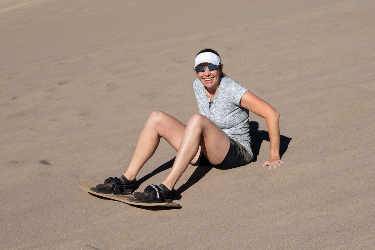 Julie Trying Sandboarding