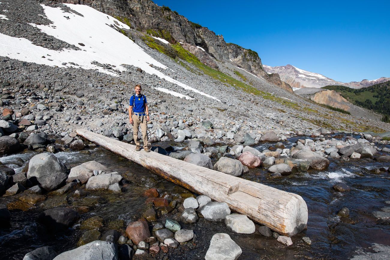 Log Bridge Mount Rainier