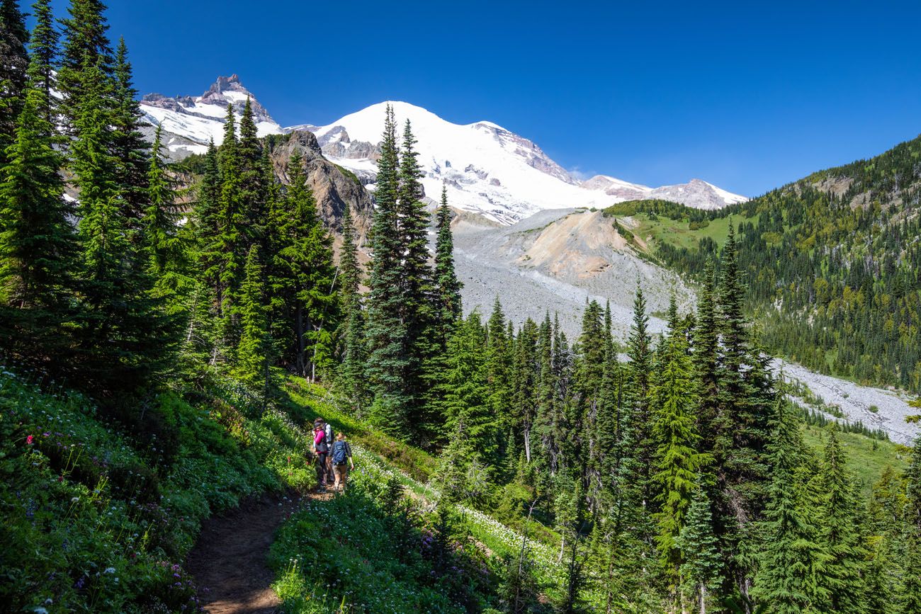 Switchbacks and Mount Rainier