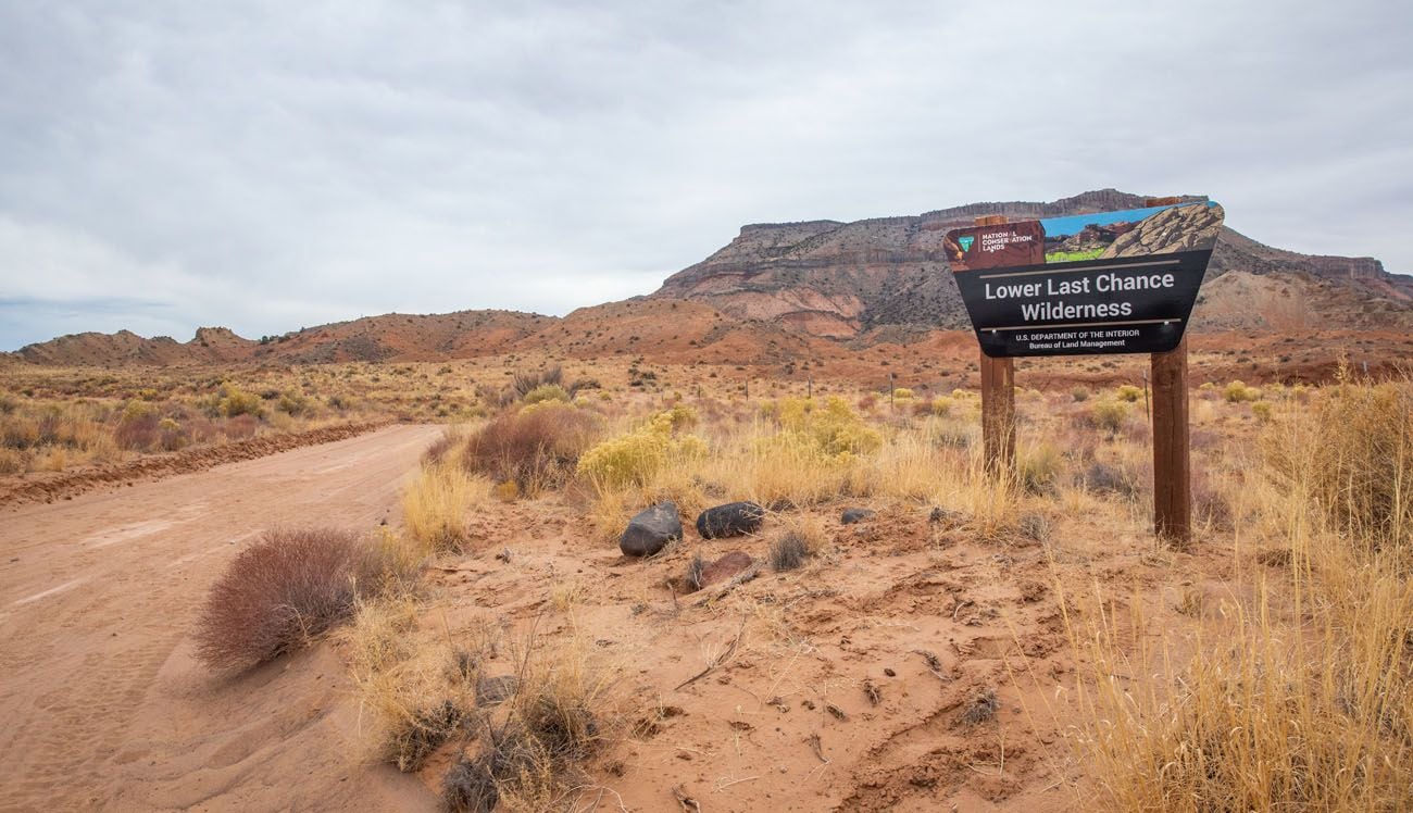 Lower Last Chance Wilderness Sign