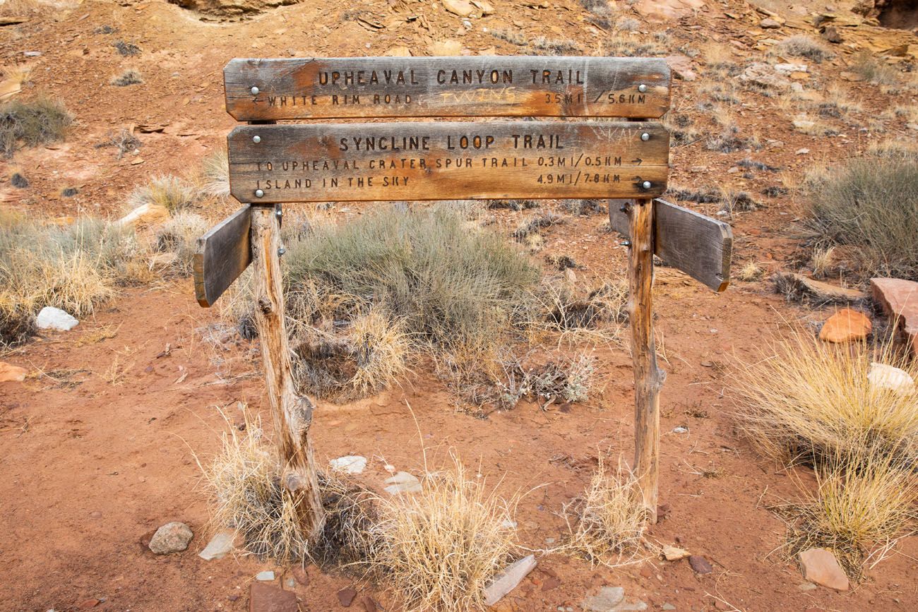 Upheaval Canyon Trail Sign