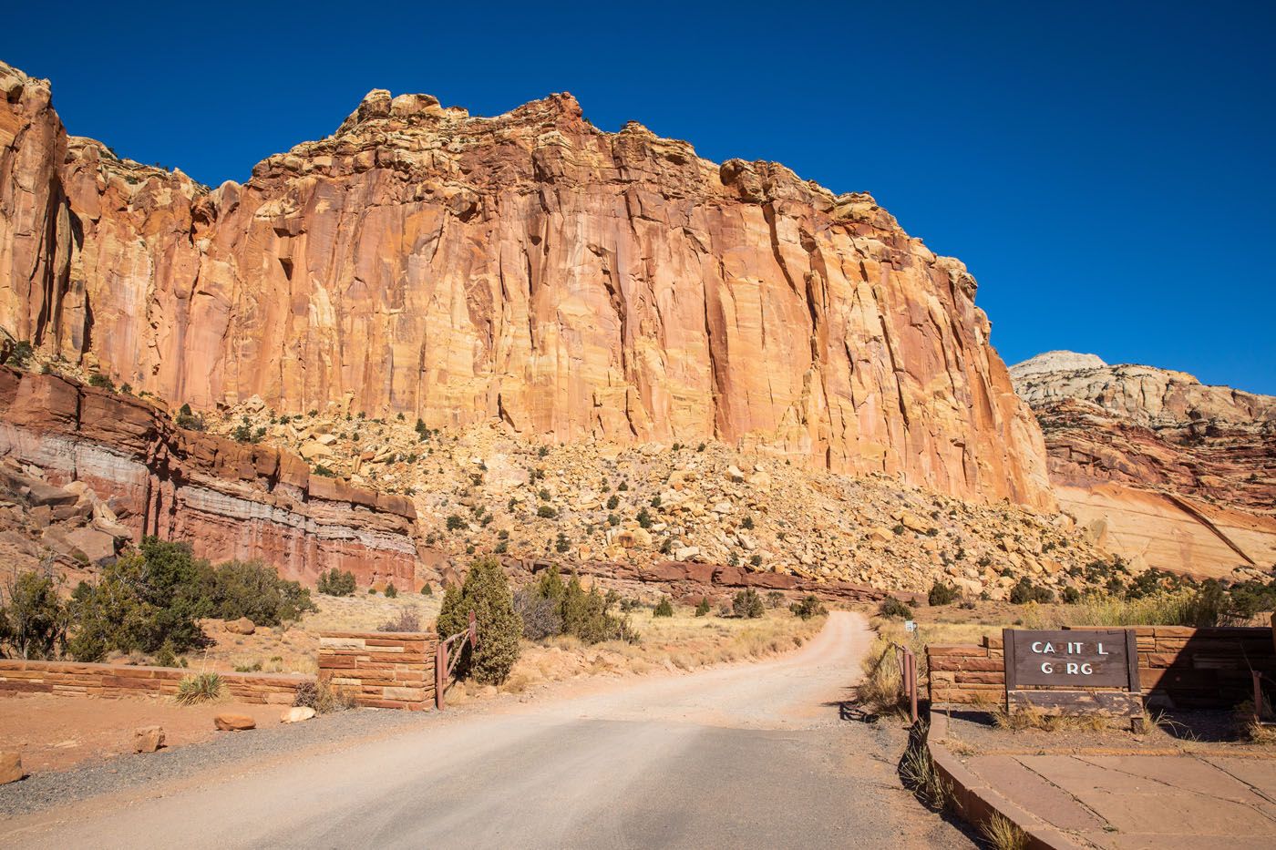 Capitol Gorge Road Entrance