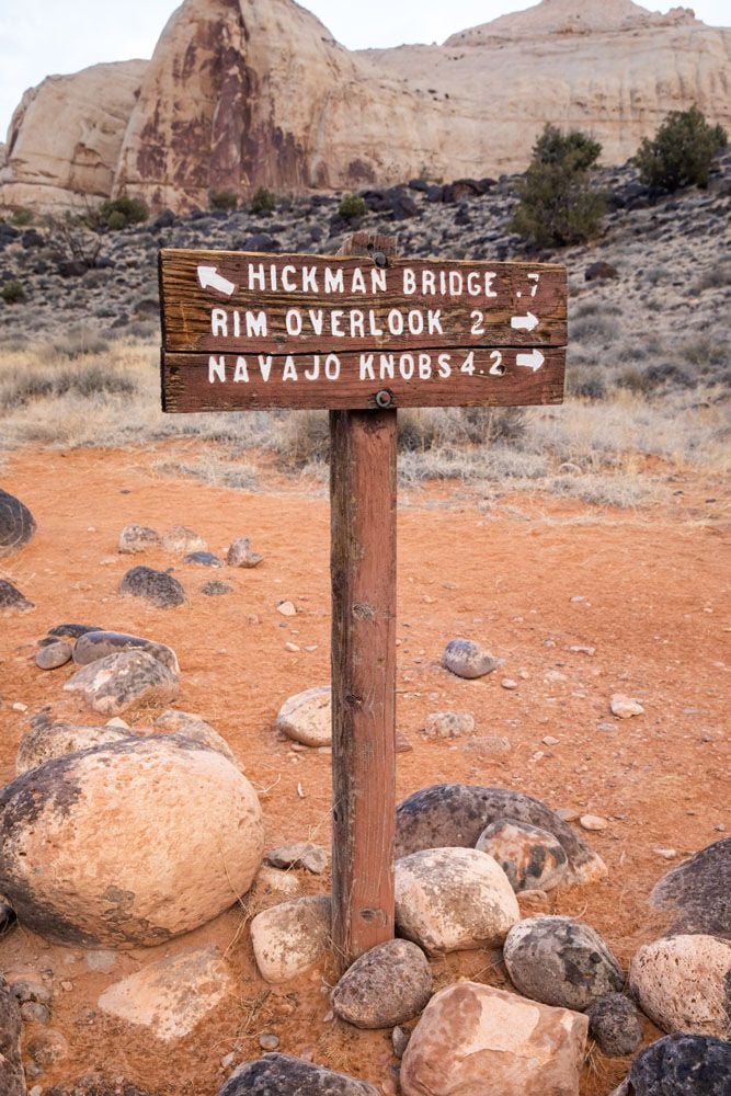 Hickman Bridge Trail Sign