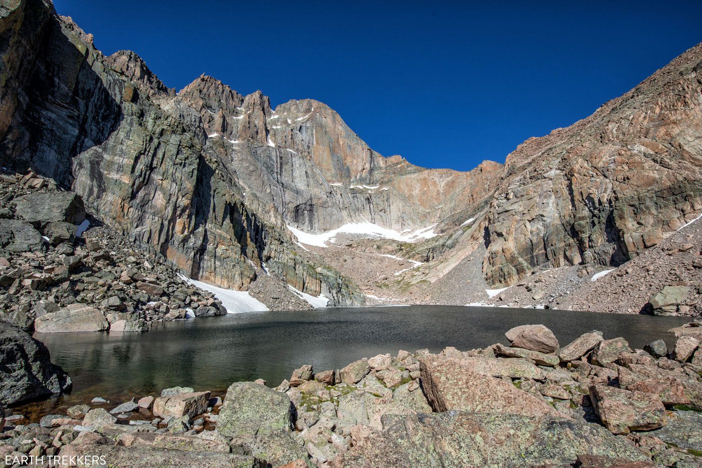 Chasm Lake one day in Rocky Mountain National Park