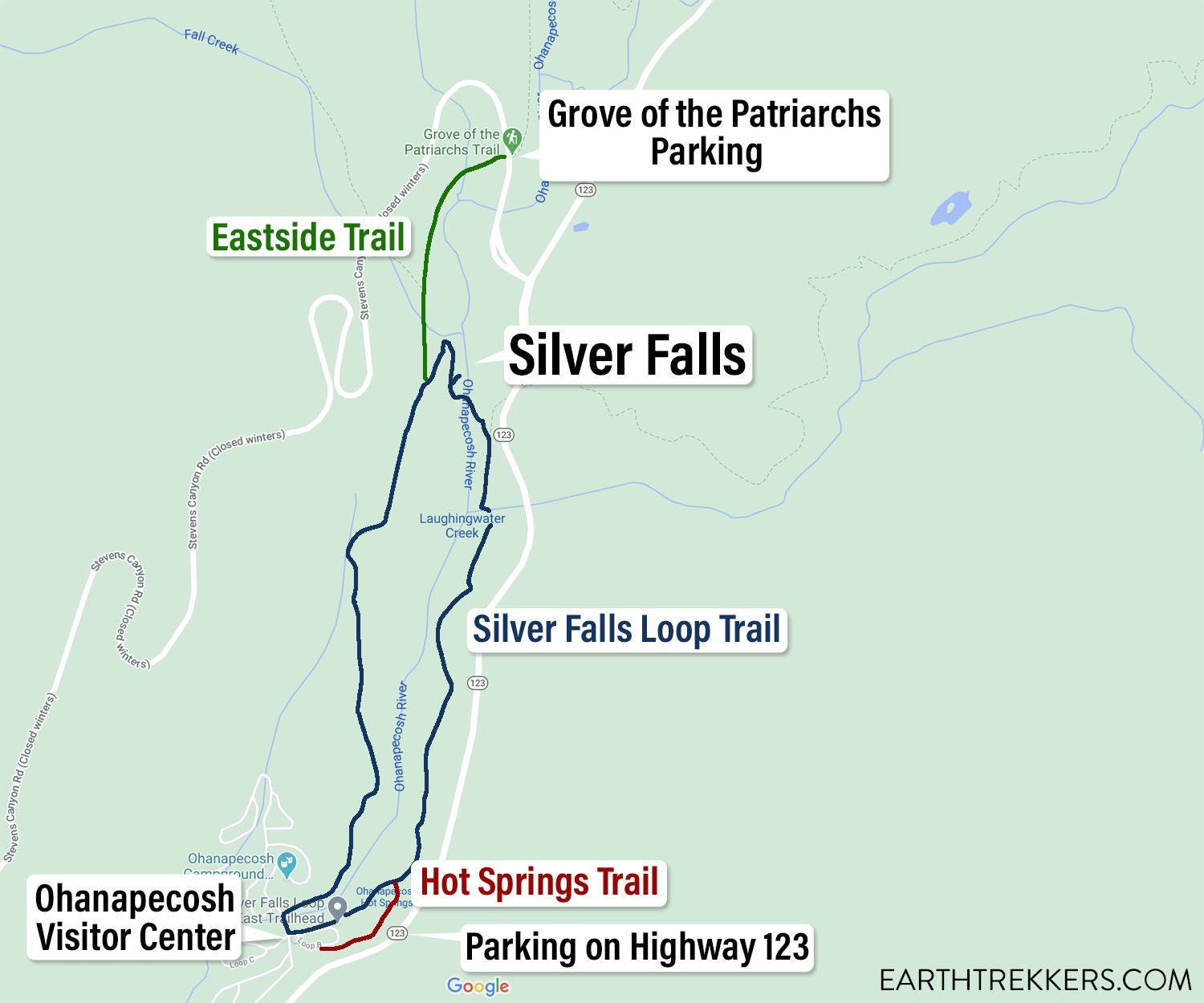 Silver Falls Loop Trail Map