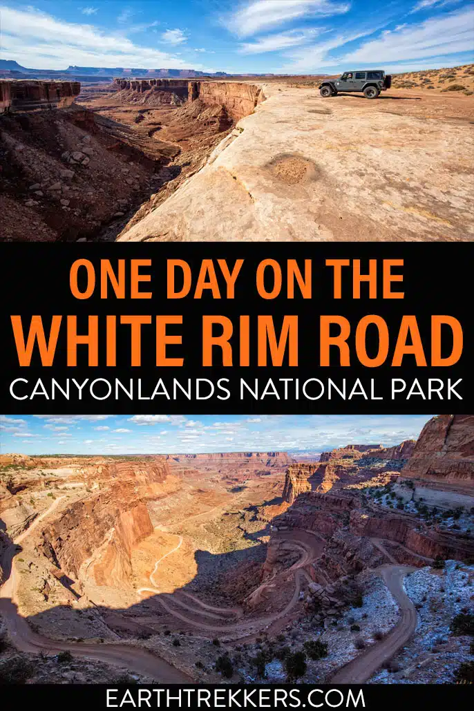 Everything you need to know to spend one day on the White Rim Road in Canyonlands National Park, Moab, Utah.