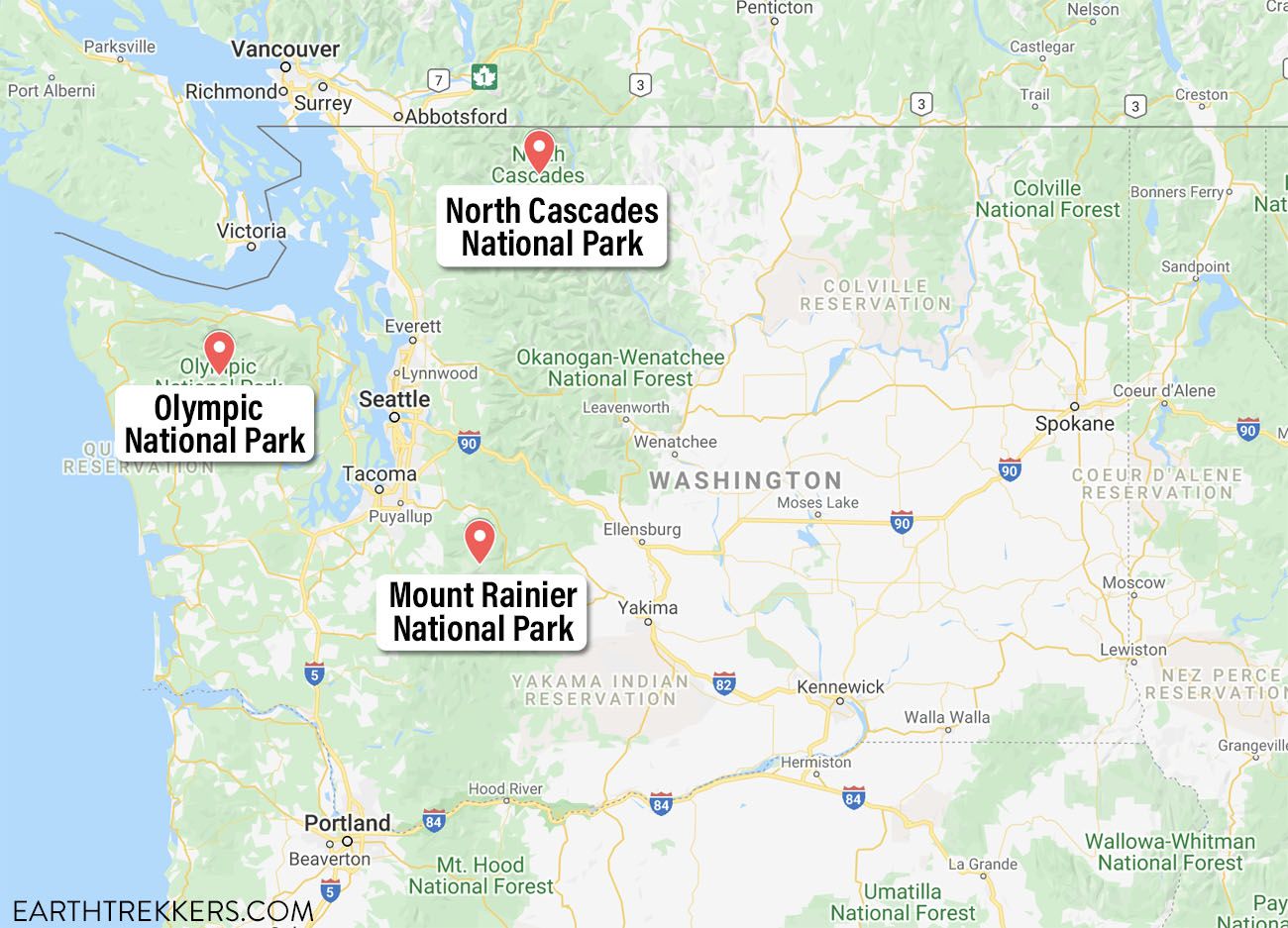 Washington National Parks Map