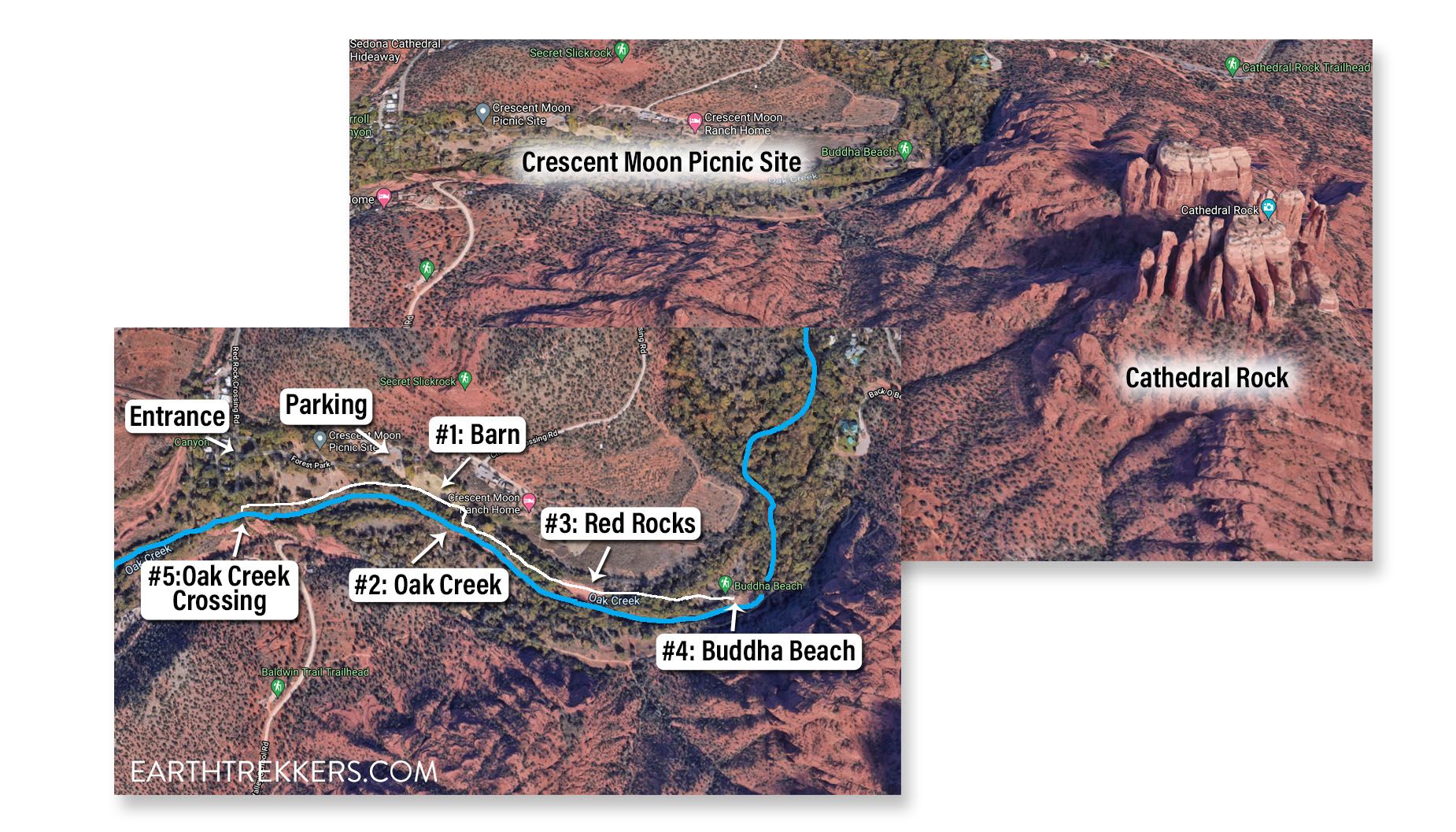 Crescent Moon Cathedral Rock Map