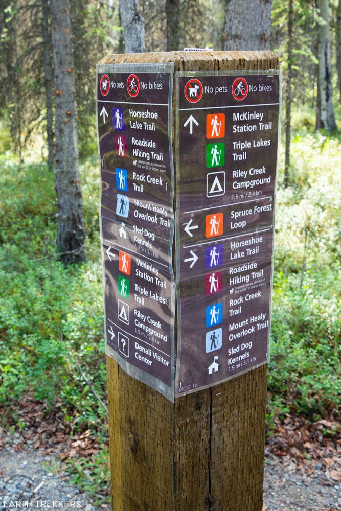Hikes in Denali Trail Sign