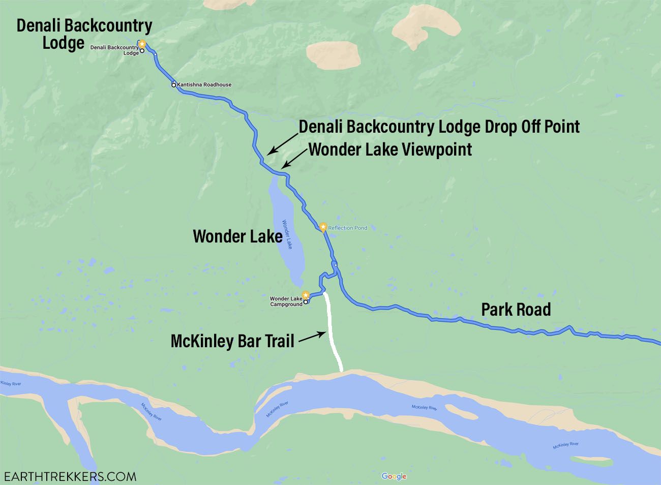 McKinley Bar Trail Map