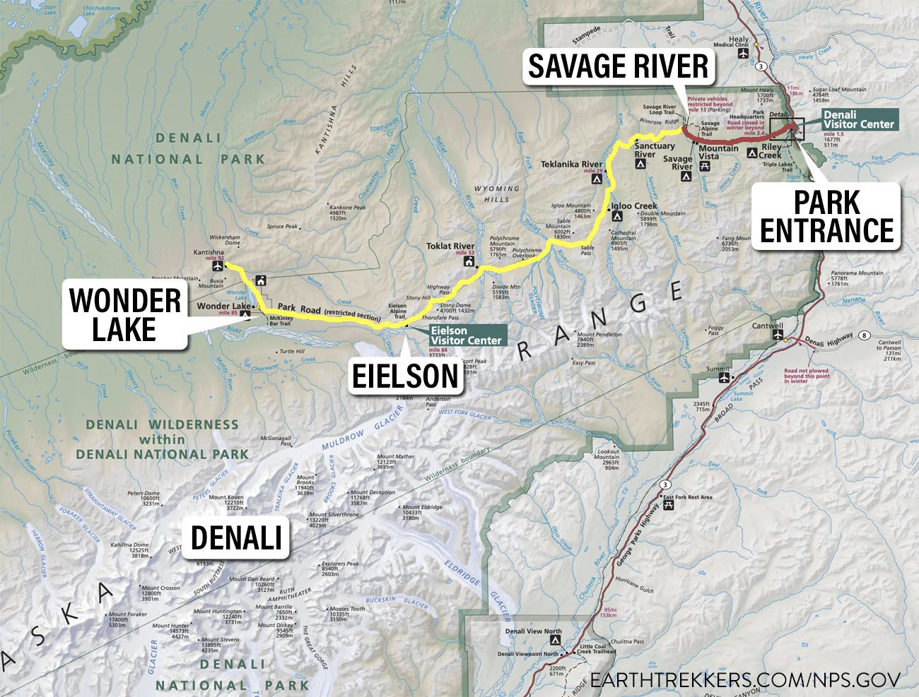 Regions of Denali Map