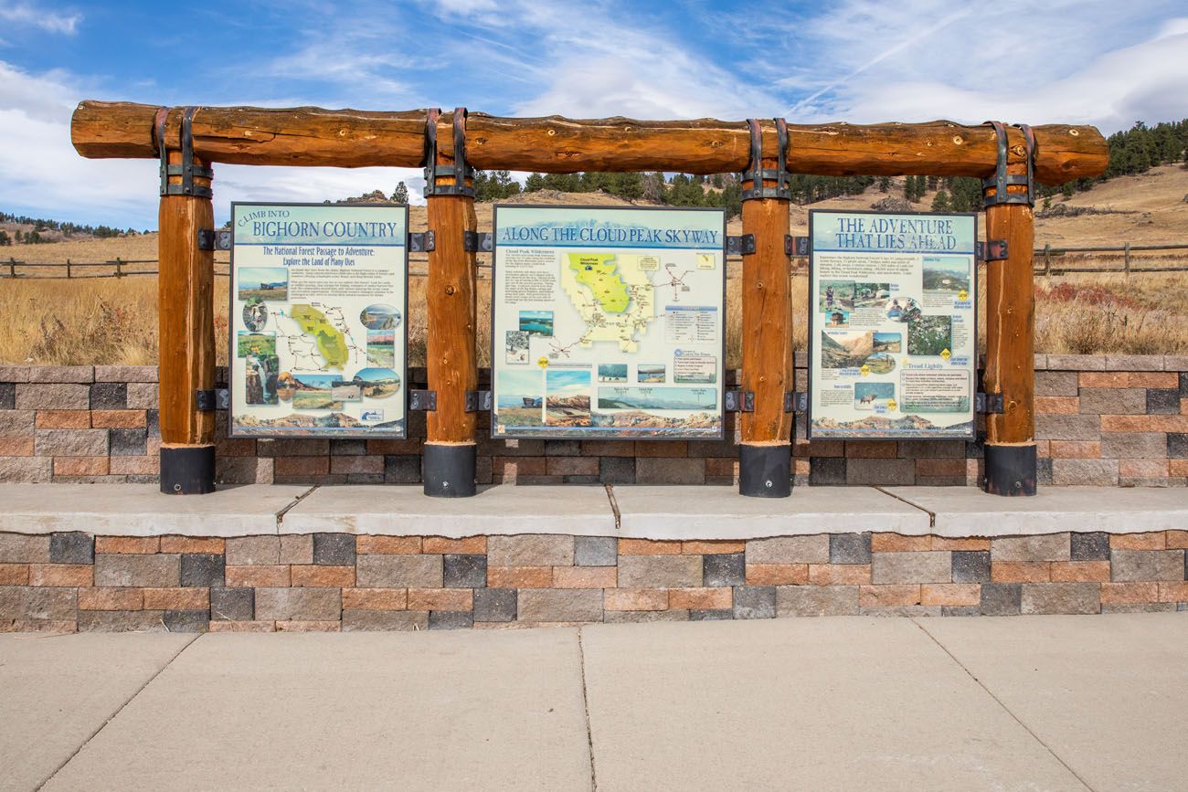 Cloud Peak Skyway Sign Mount Rushmore to Yellowstone