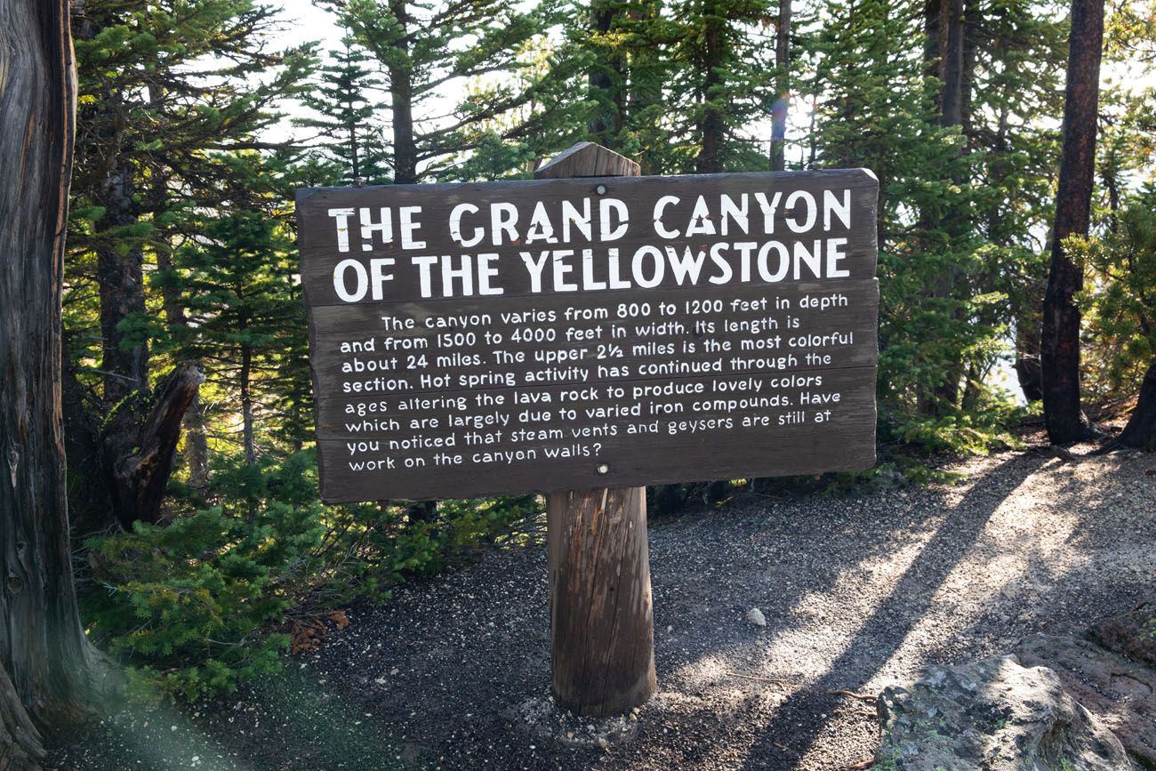 Grand Canyon of the Yellowstone Sign