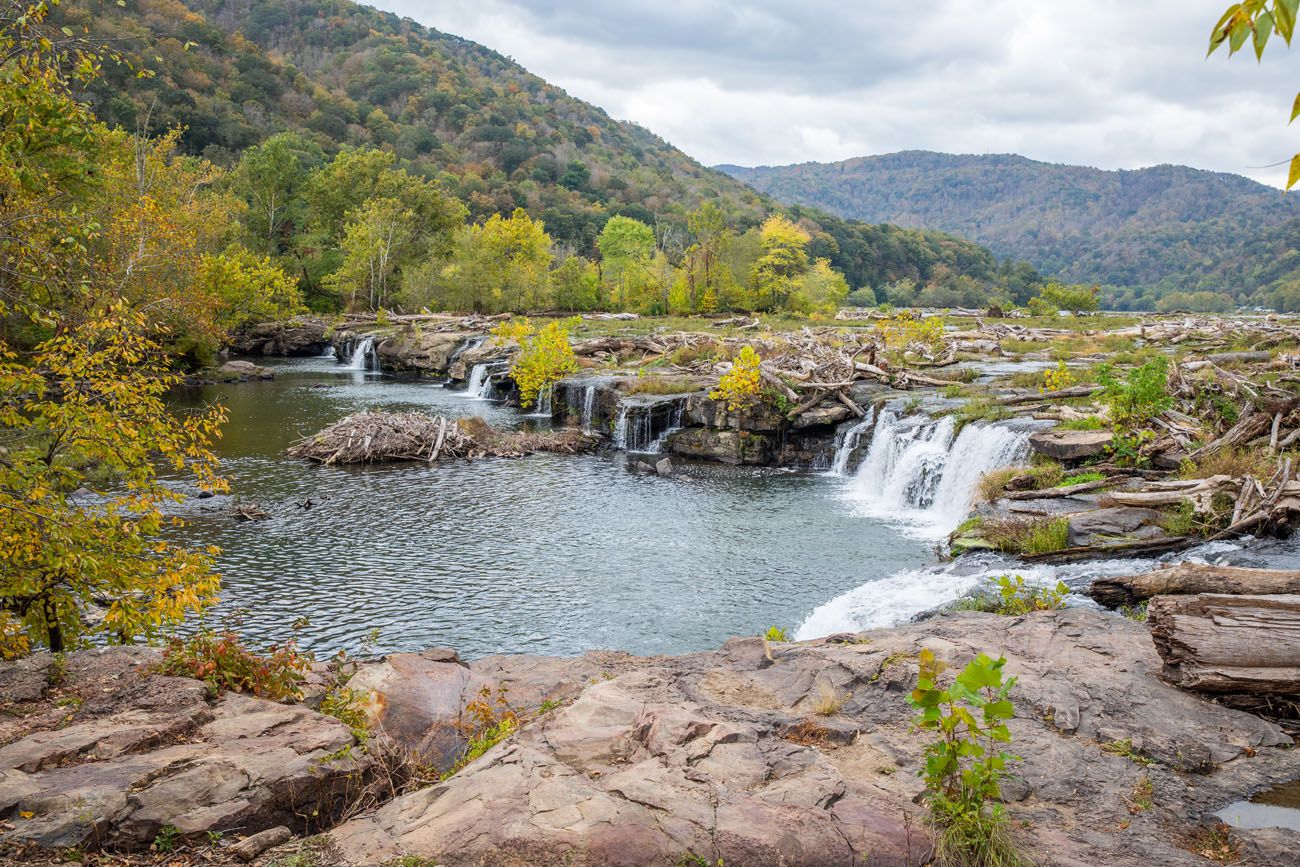 Lower Falls from Boardwalk best hikes in New River Gorge