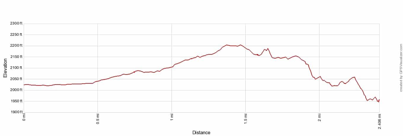 Root Glacier Trail Elevation Profile