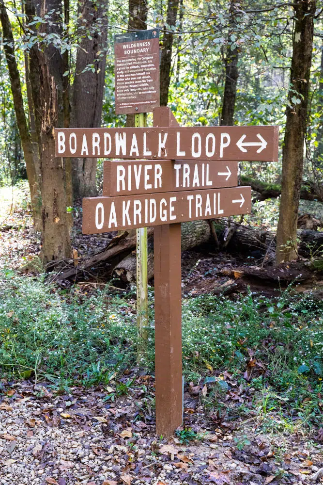 Congaree Trail Sign best things to do in Congaree