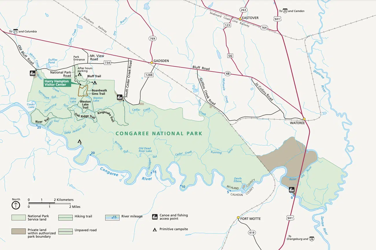 Map of Congaree