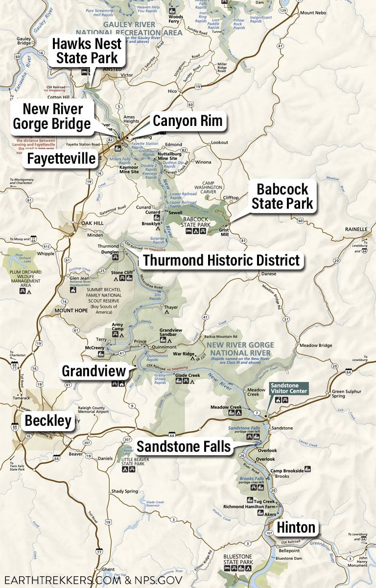 New River Gorge Park Map