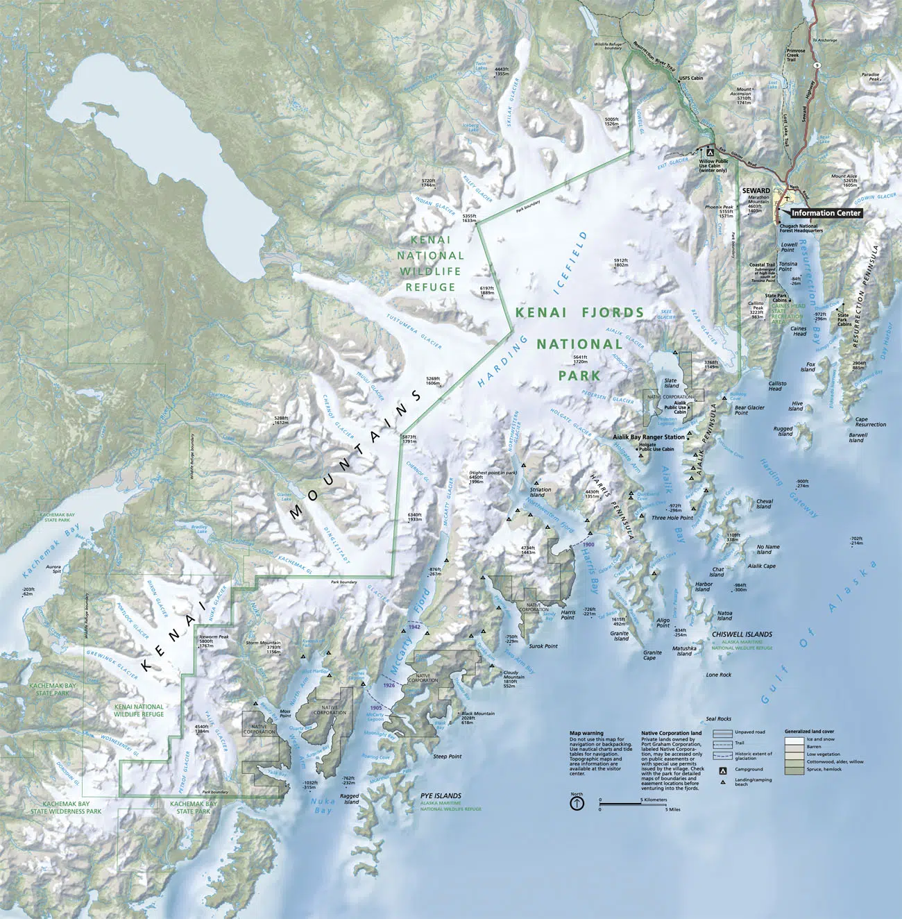 Map of Kenai Fjords