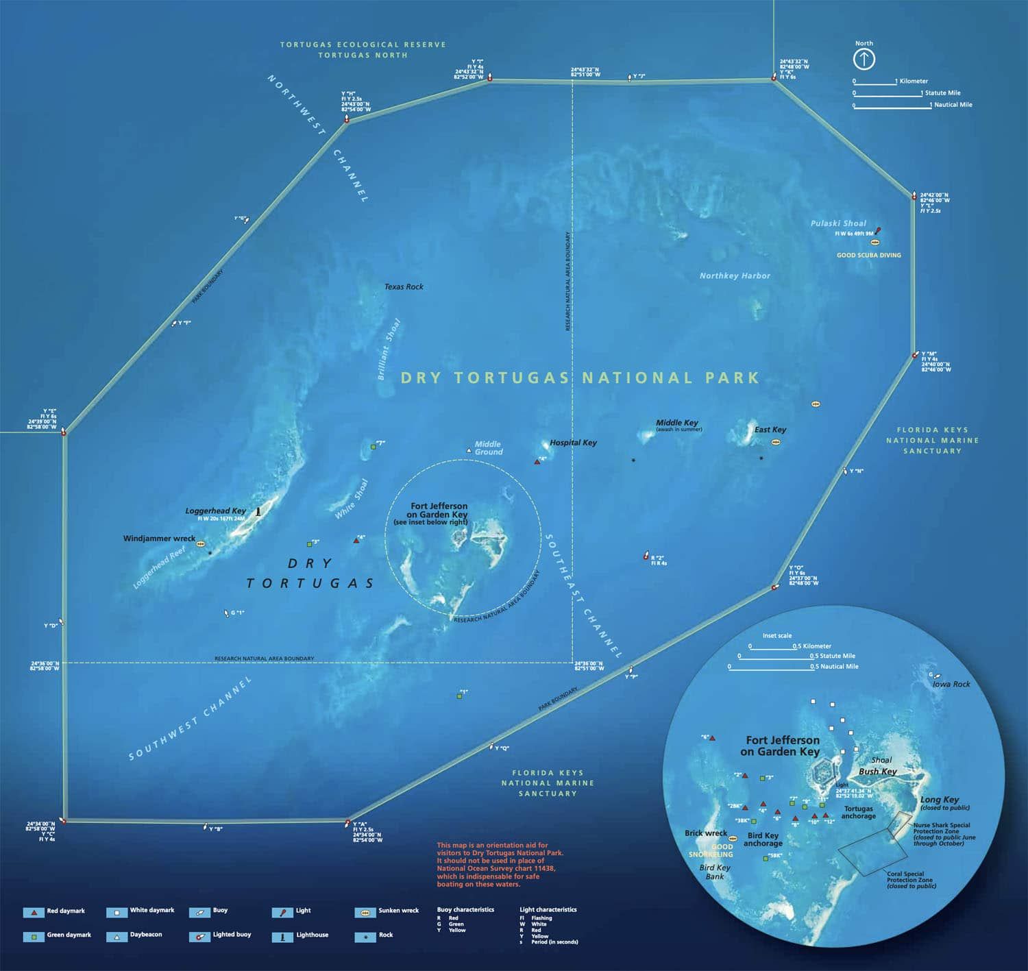 Map of Dry Tortugas NP