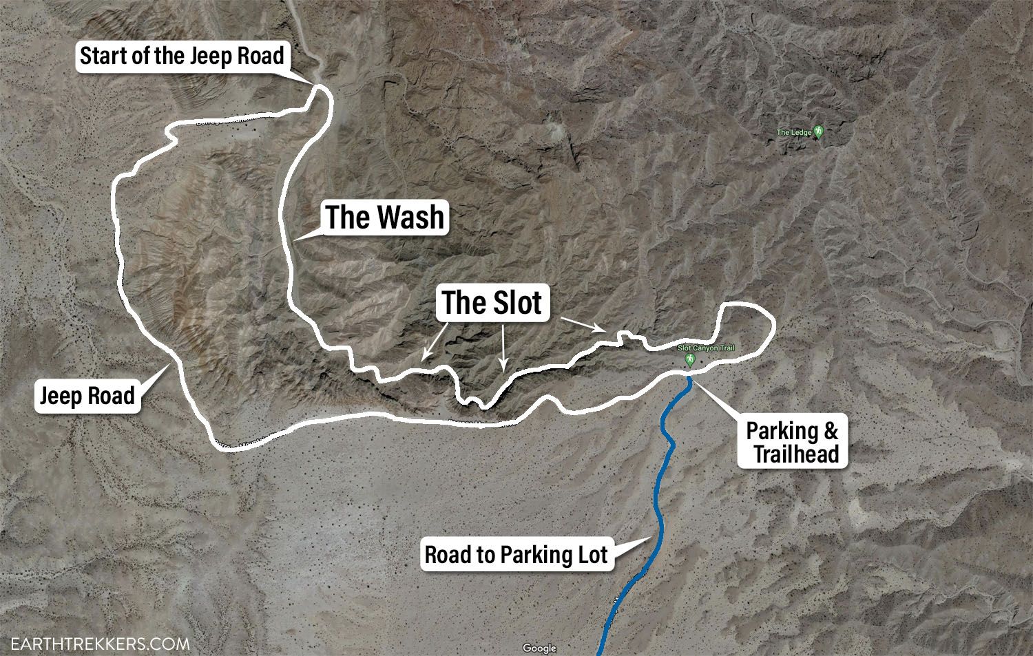 Anza Borrego Slot Canyon Map