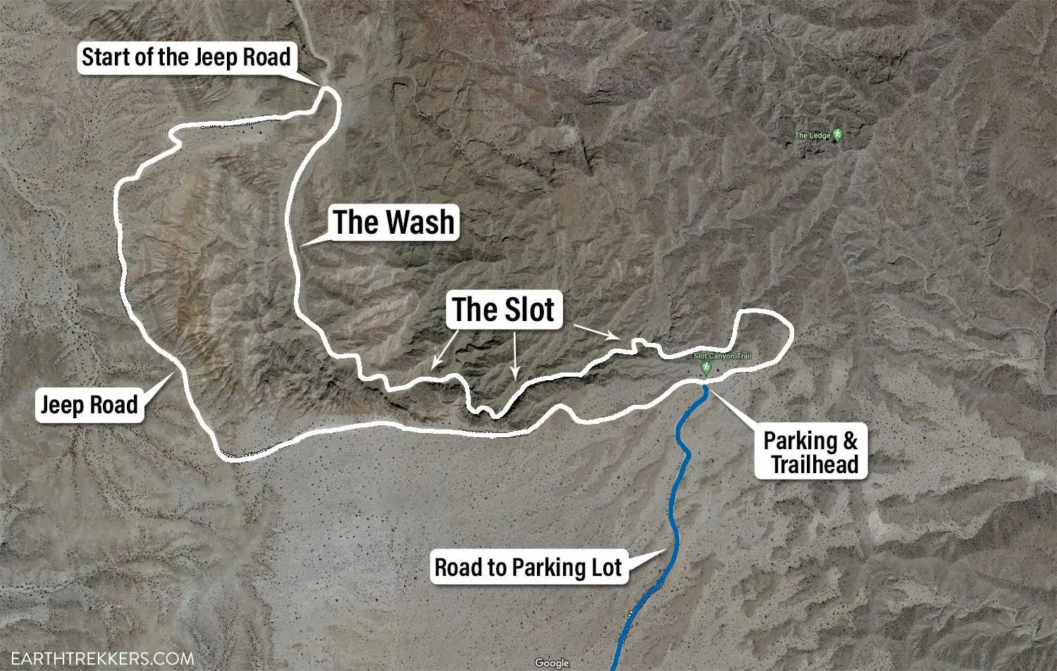 Anza Borrego Slot Canyon Map