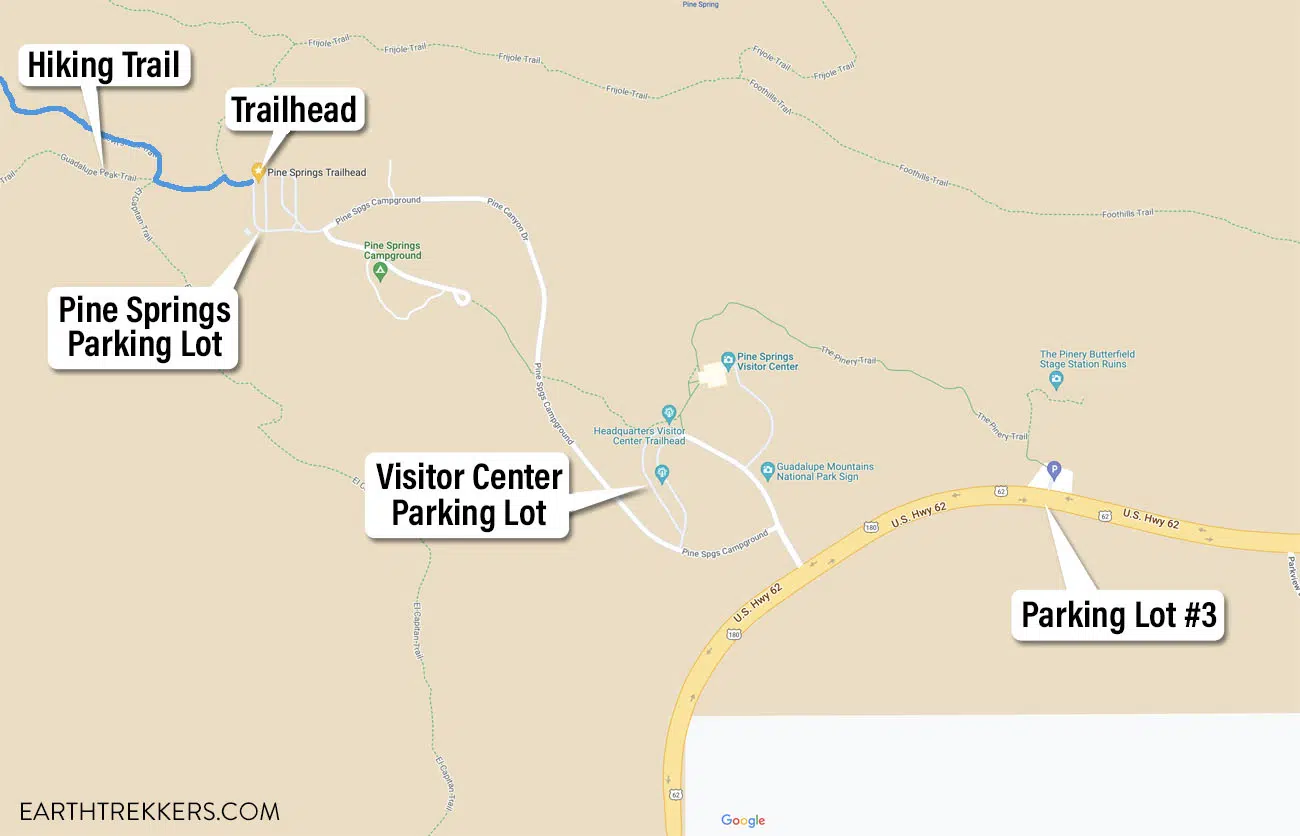 Devils Hall Trail Parking Map