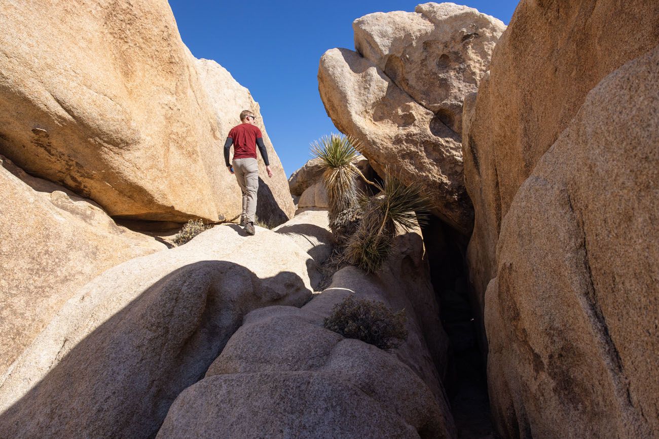 Hiking out of Slot Canyon