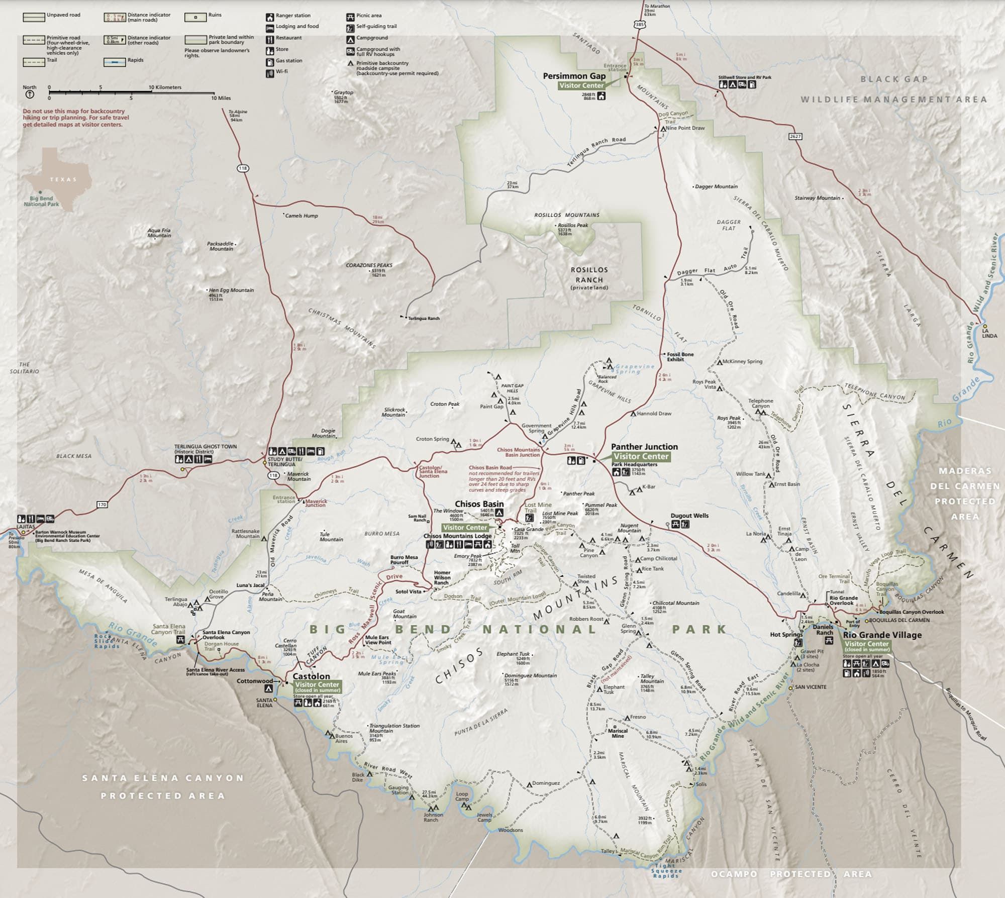 Map of Big Bend