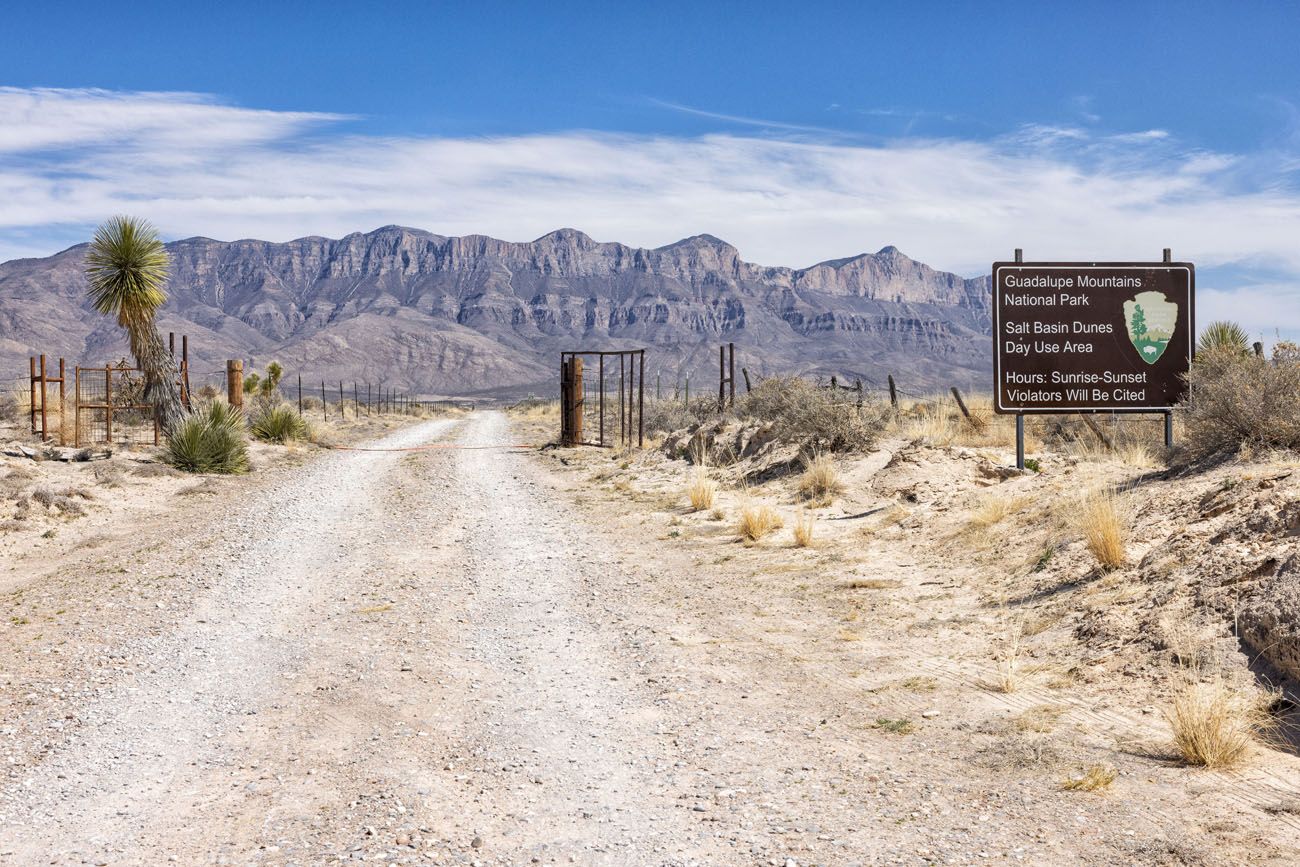 Salt Basin Dunes Entrance