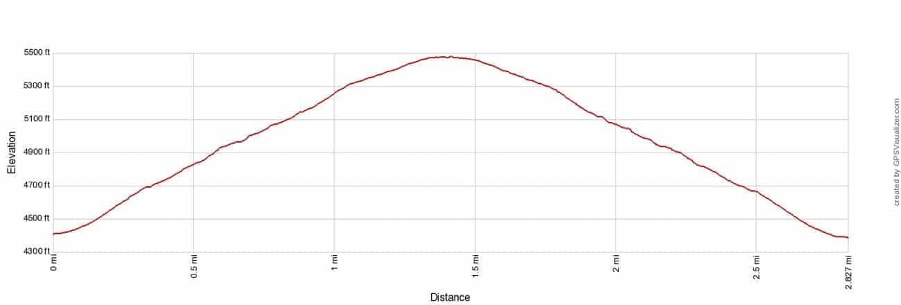 Ryan Mountain Elevation Profile