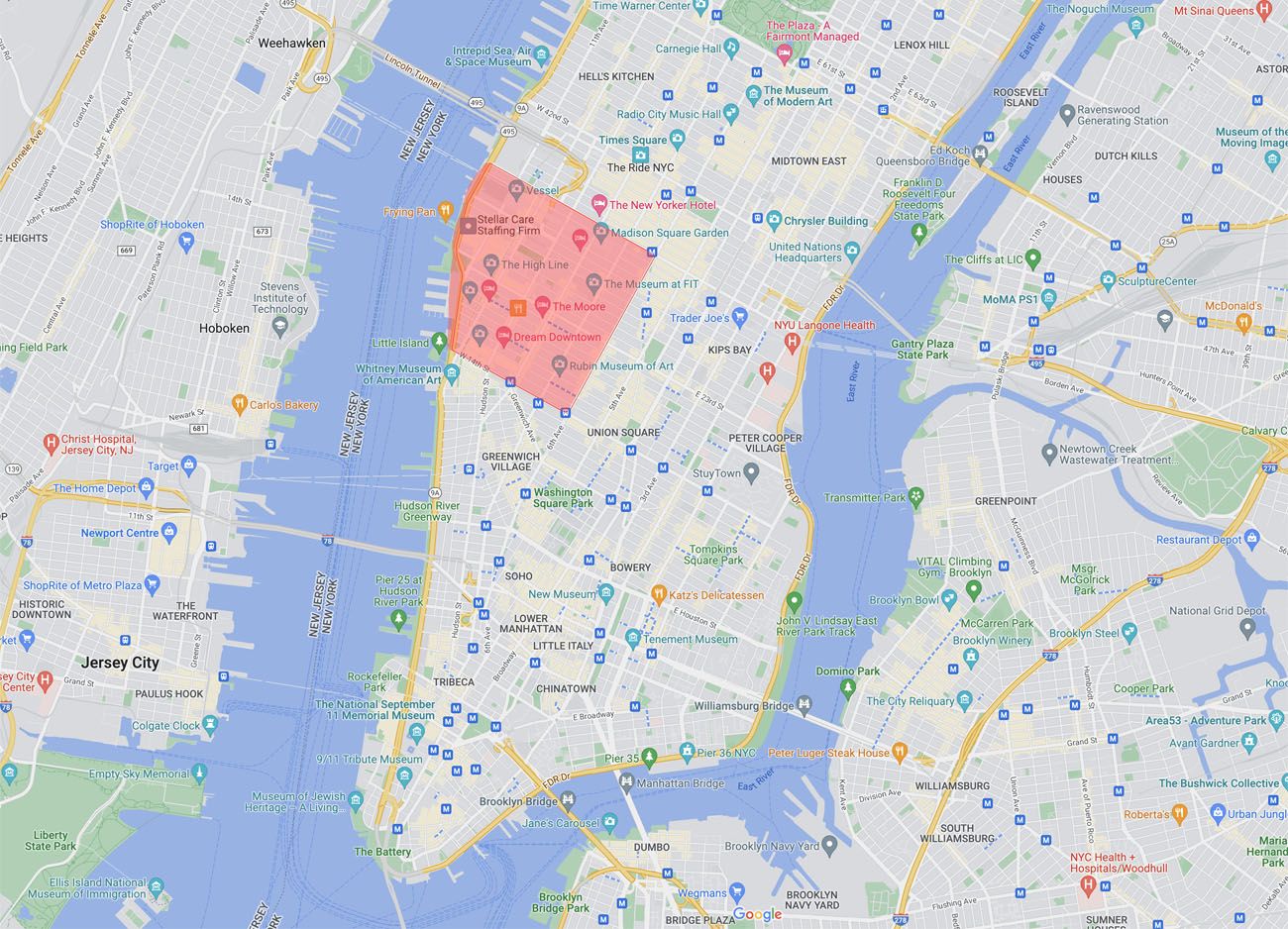 Map of Chelsea New York City