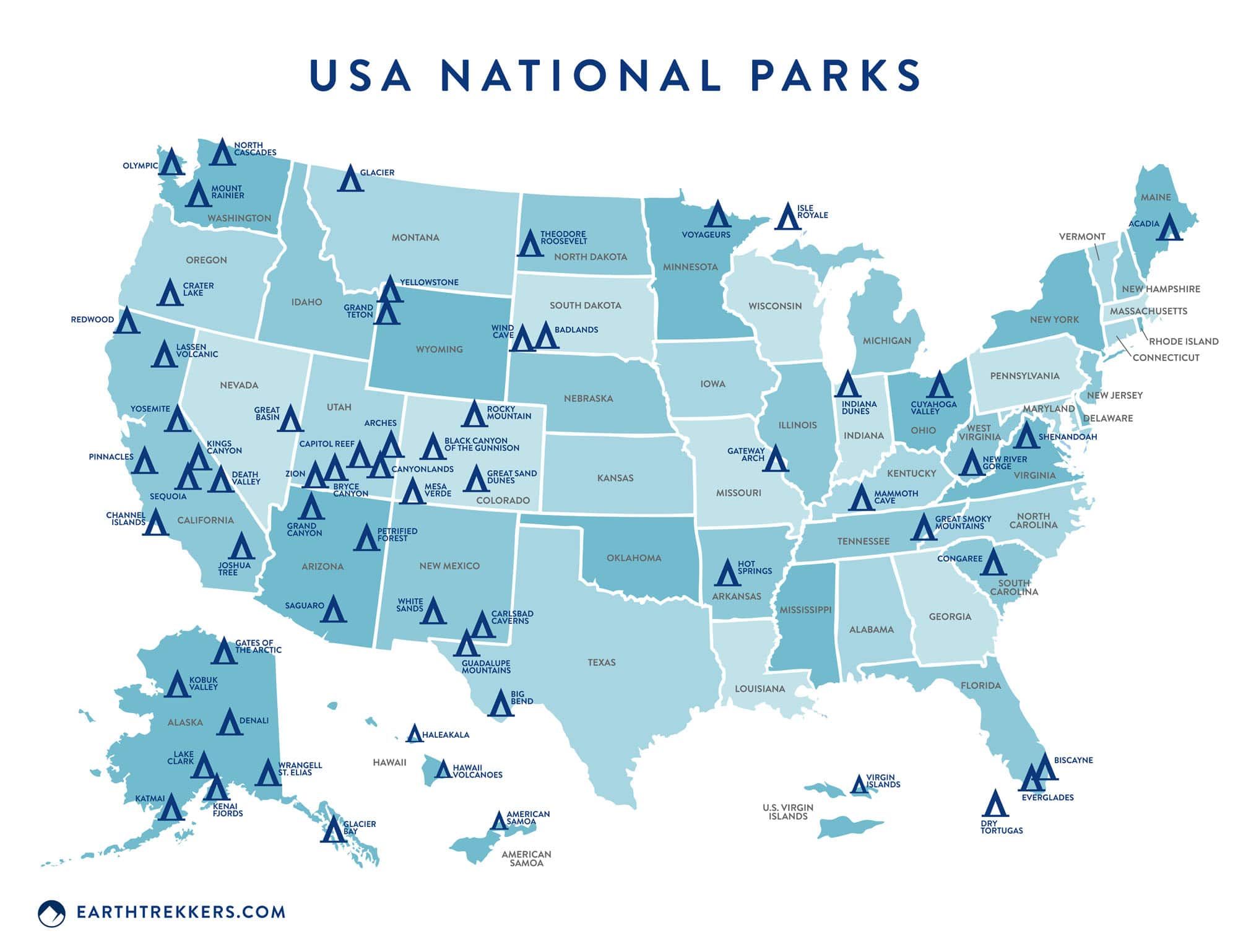 US National Park Map