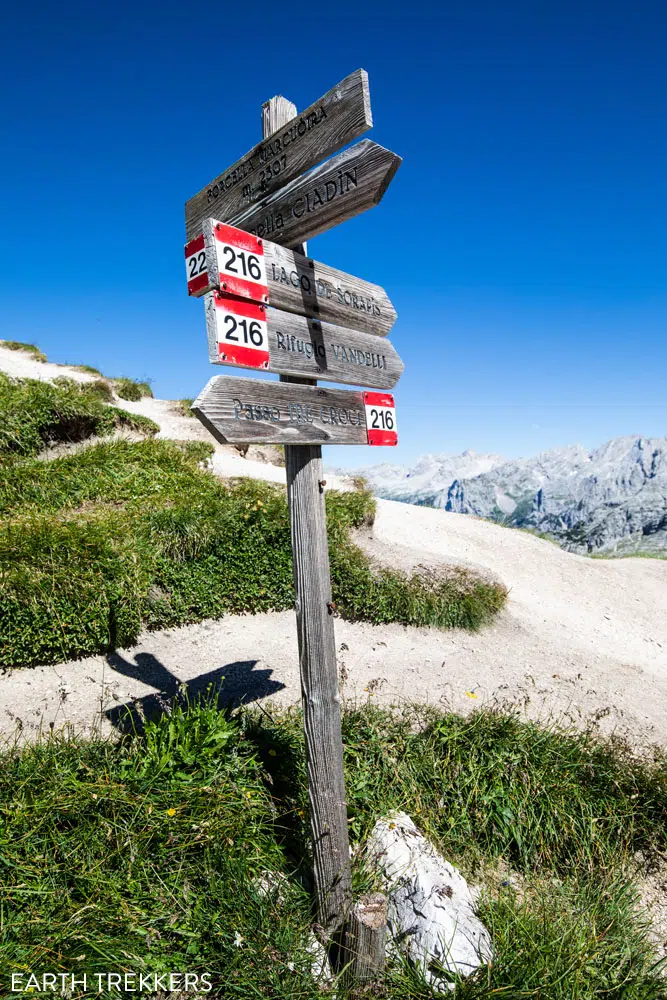 Forcella Marcoira Trail Sign