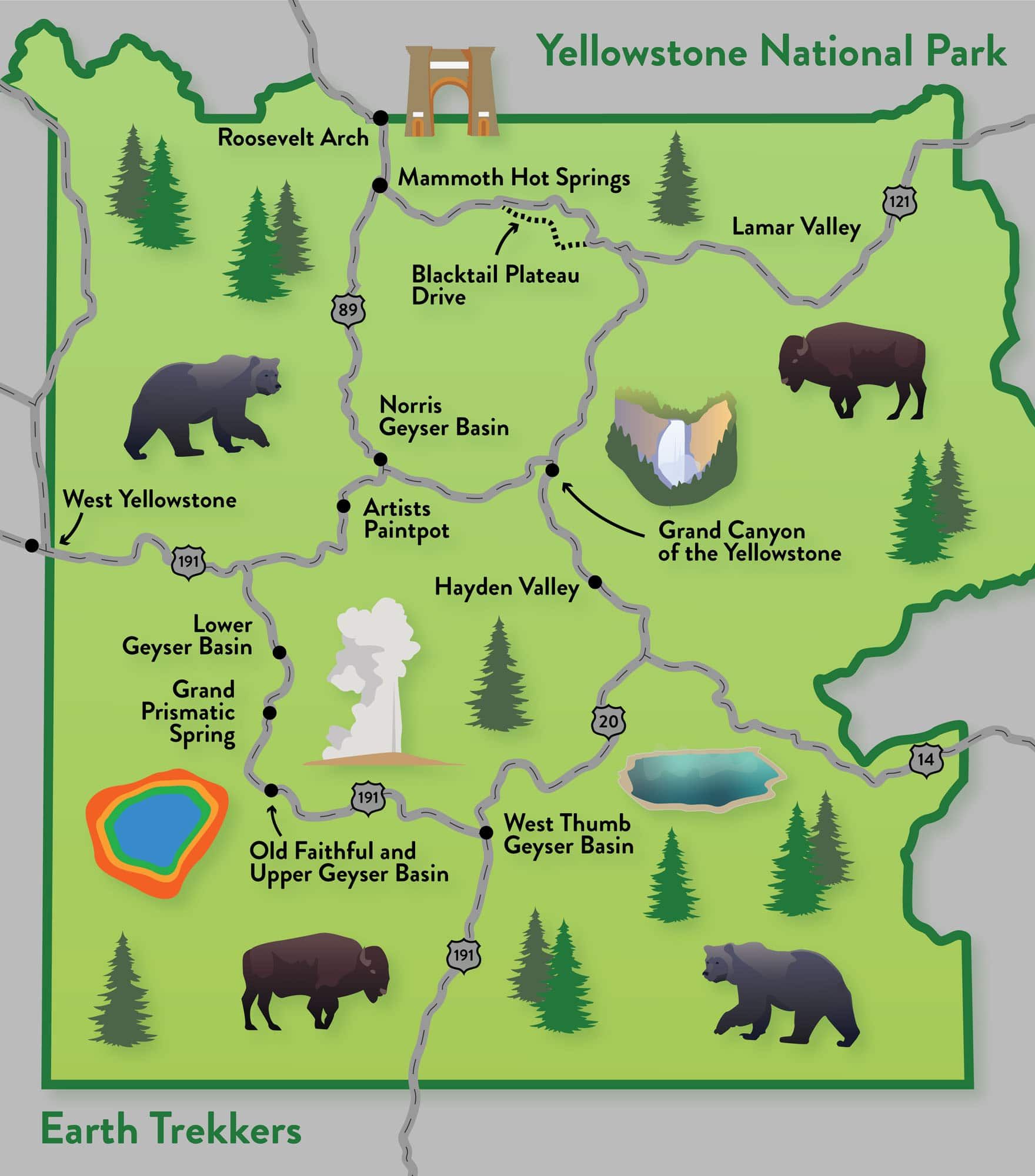 Yellowstone National Park Map