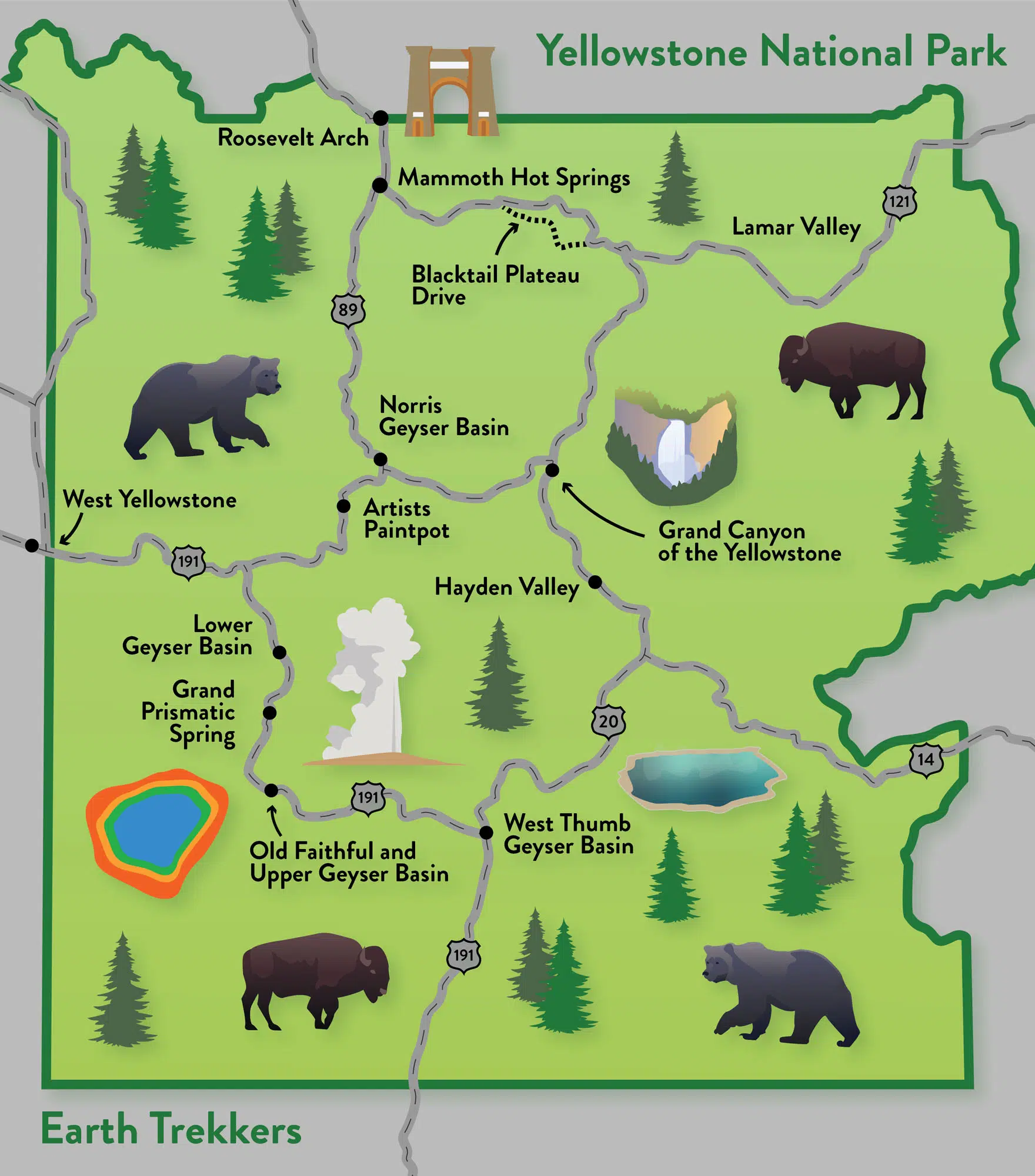 Yellowstone National Park Map
