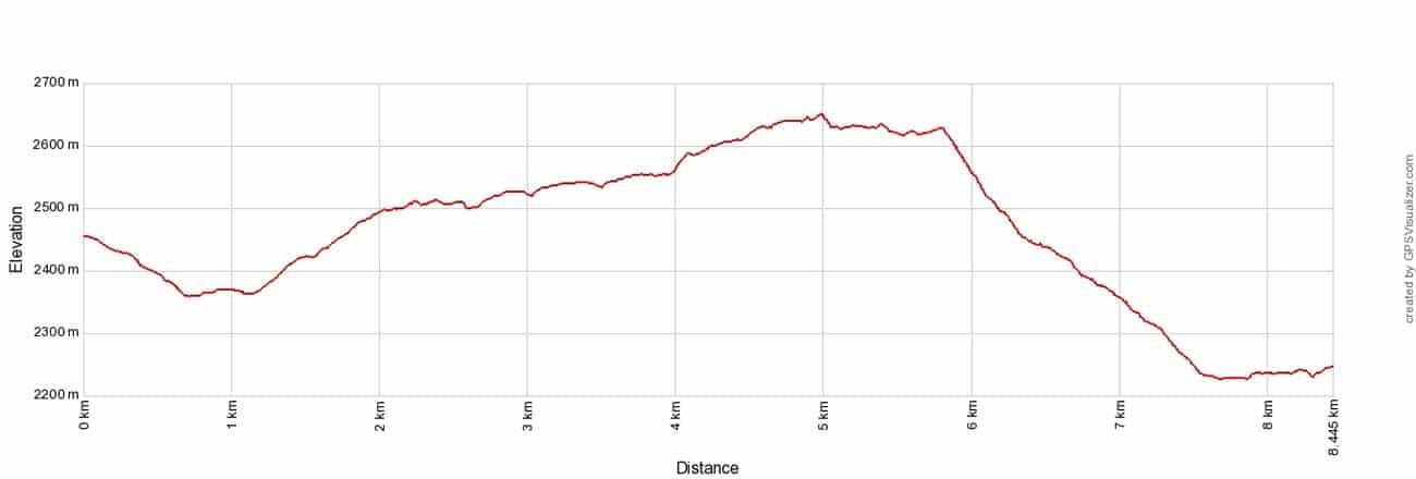 Cabane du Mont Fort to Louvie Elevation Profile