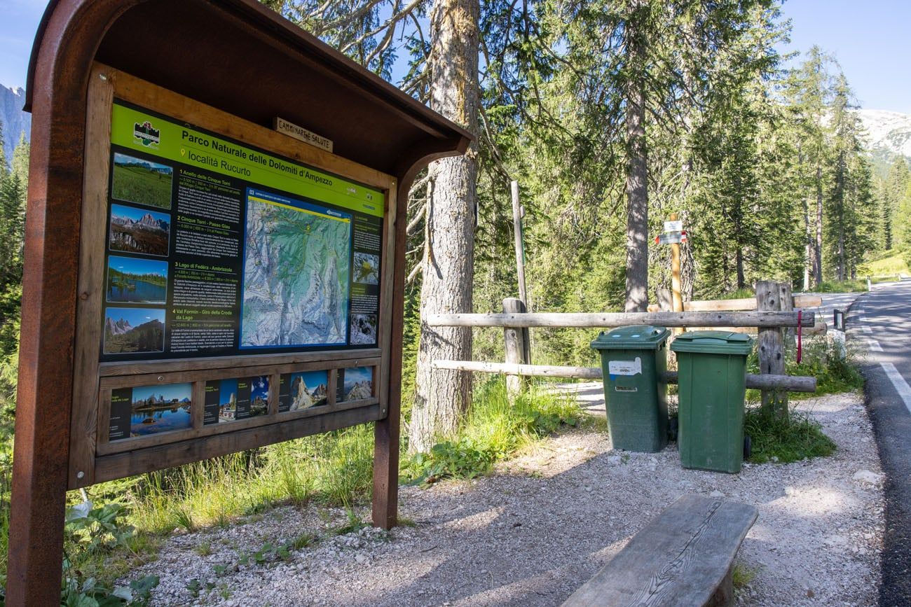 Croda da Lago Circuit Trailhead