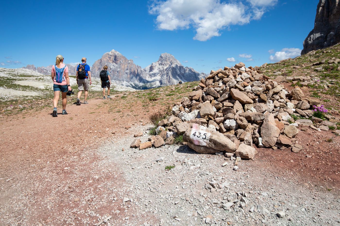 Forcella Rossa del Formin Trail Marker