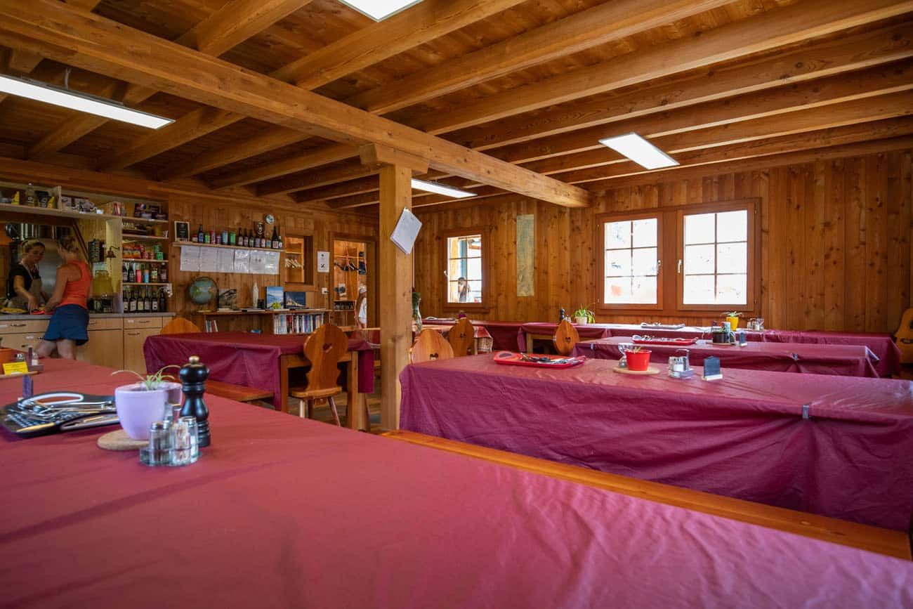 Inside Cabane de Prafleurie