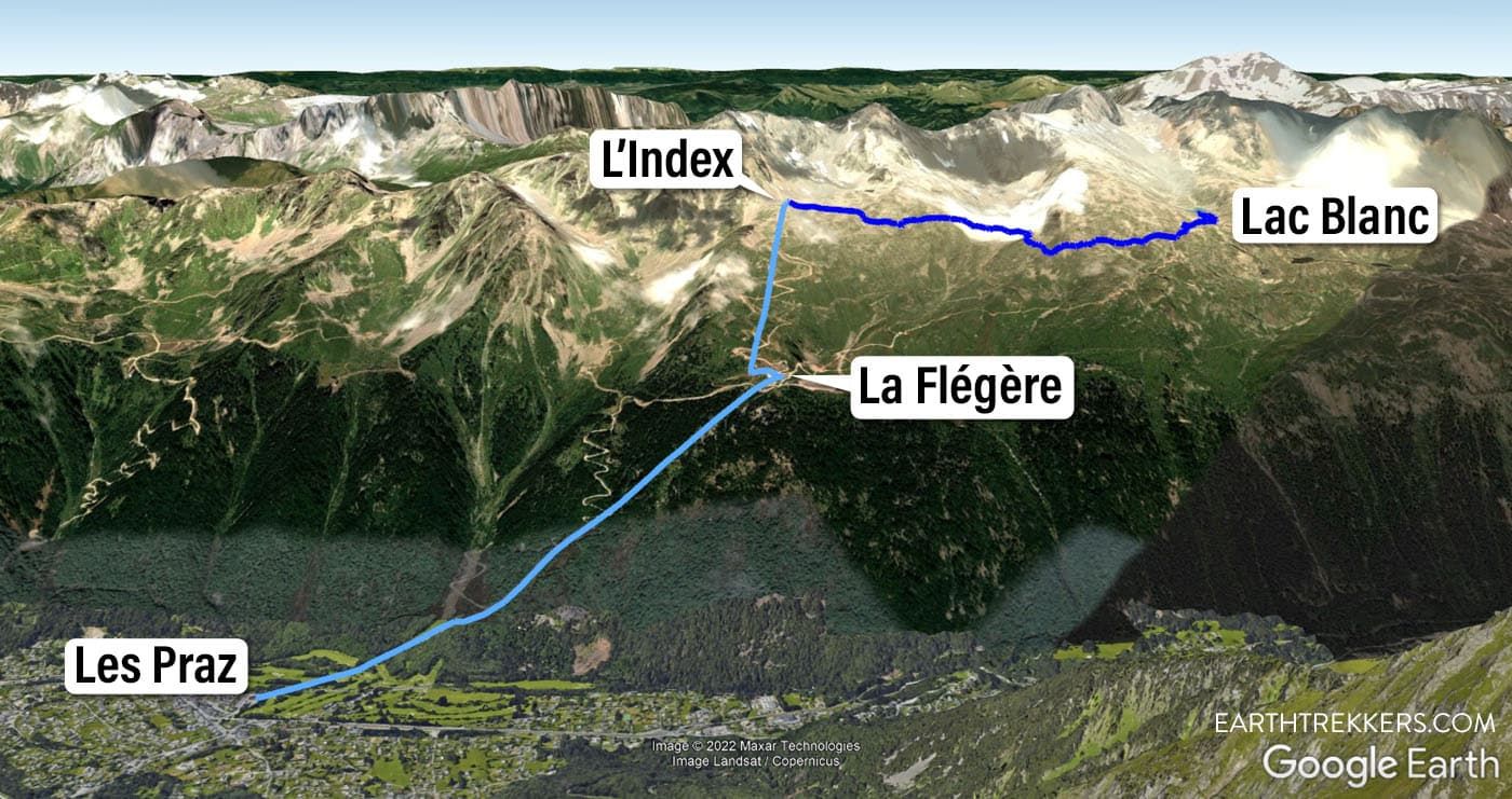 Lac Blanc Hike Map