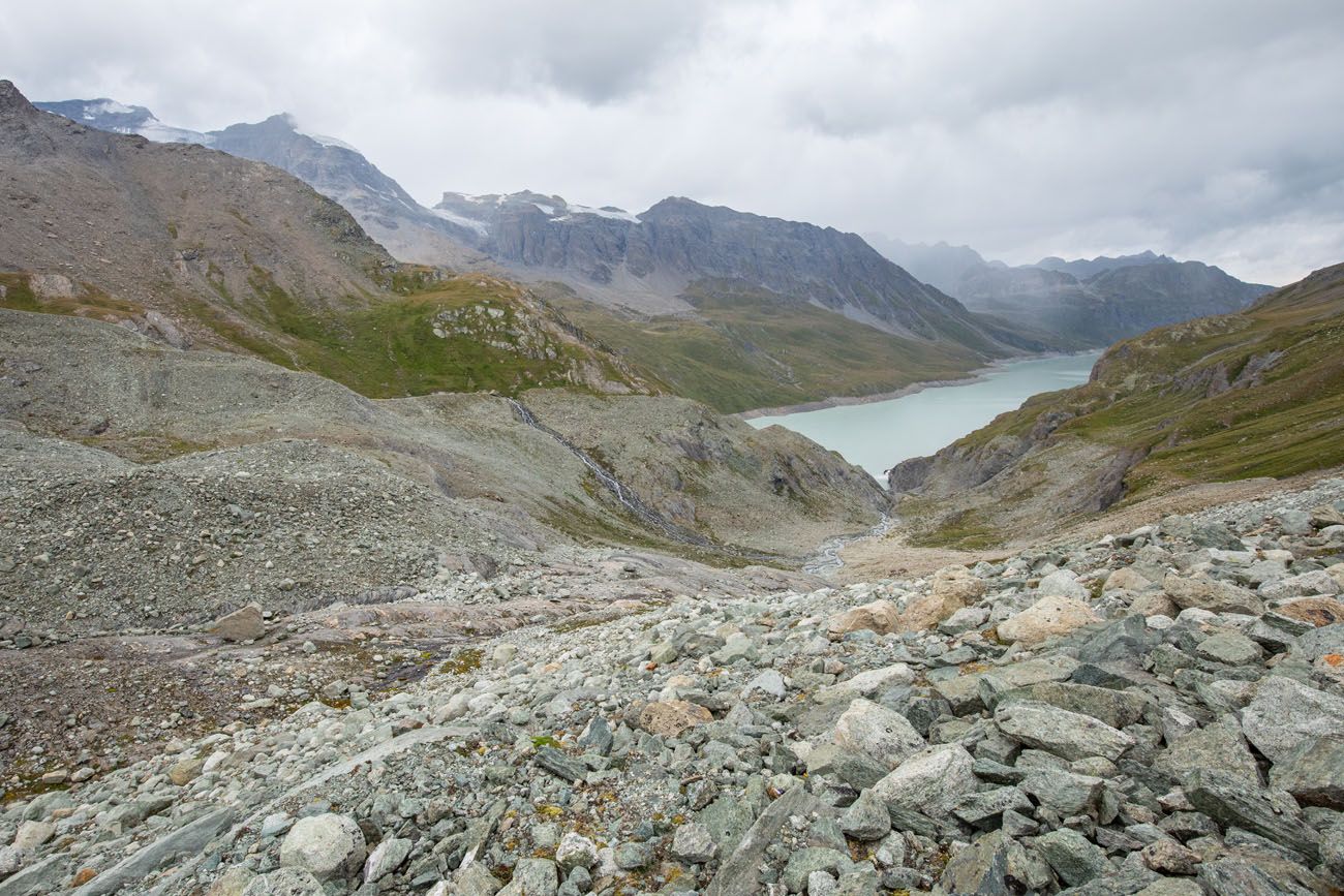 Lac des Dix in the Rain