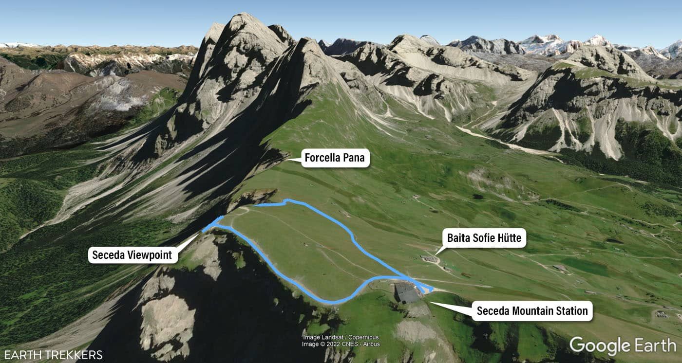 Seceda Hiking Map