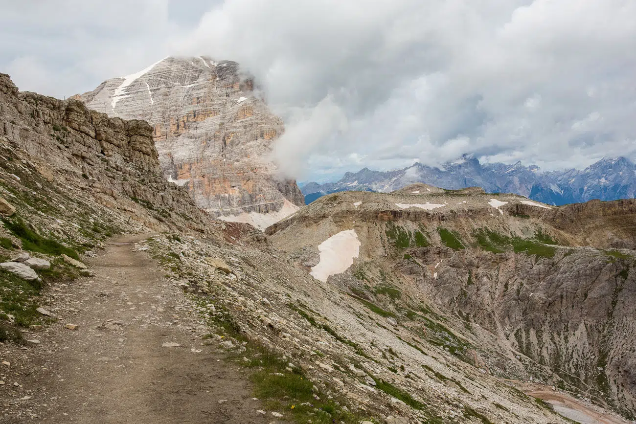 Trail Lagazuoi to Falzarego Pass