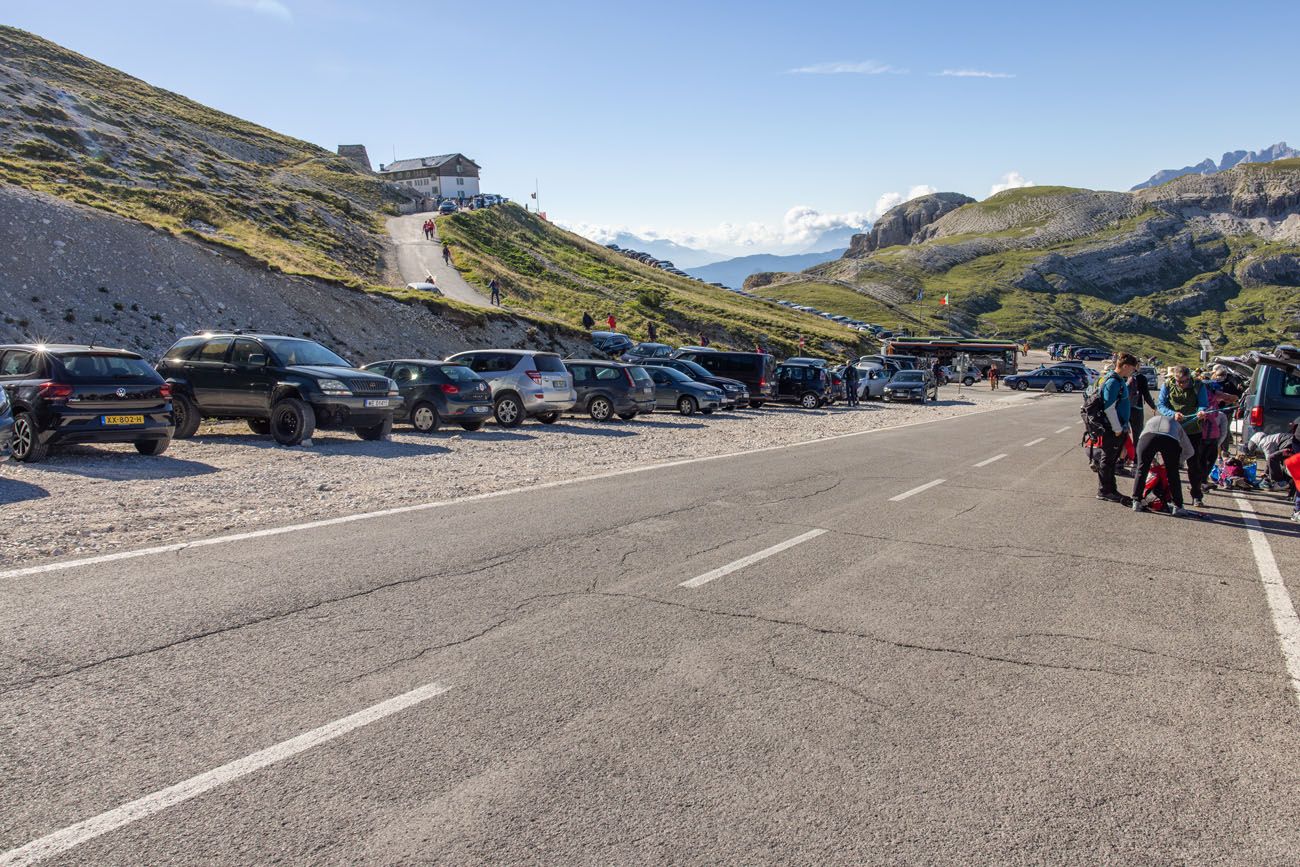 Tre Cime Rifugio Auronzo Parking Lot | Tre Cime di Lavaredo Hike