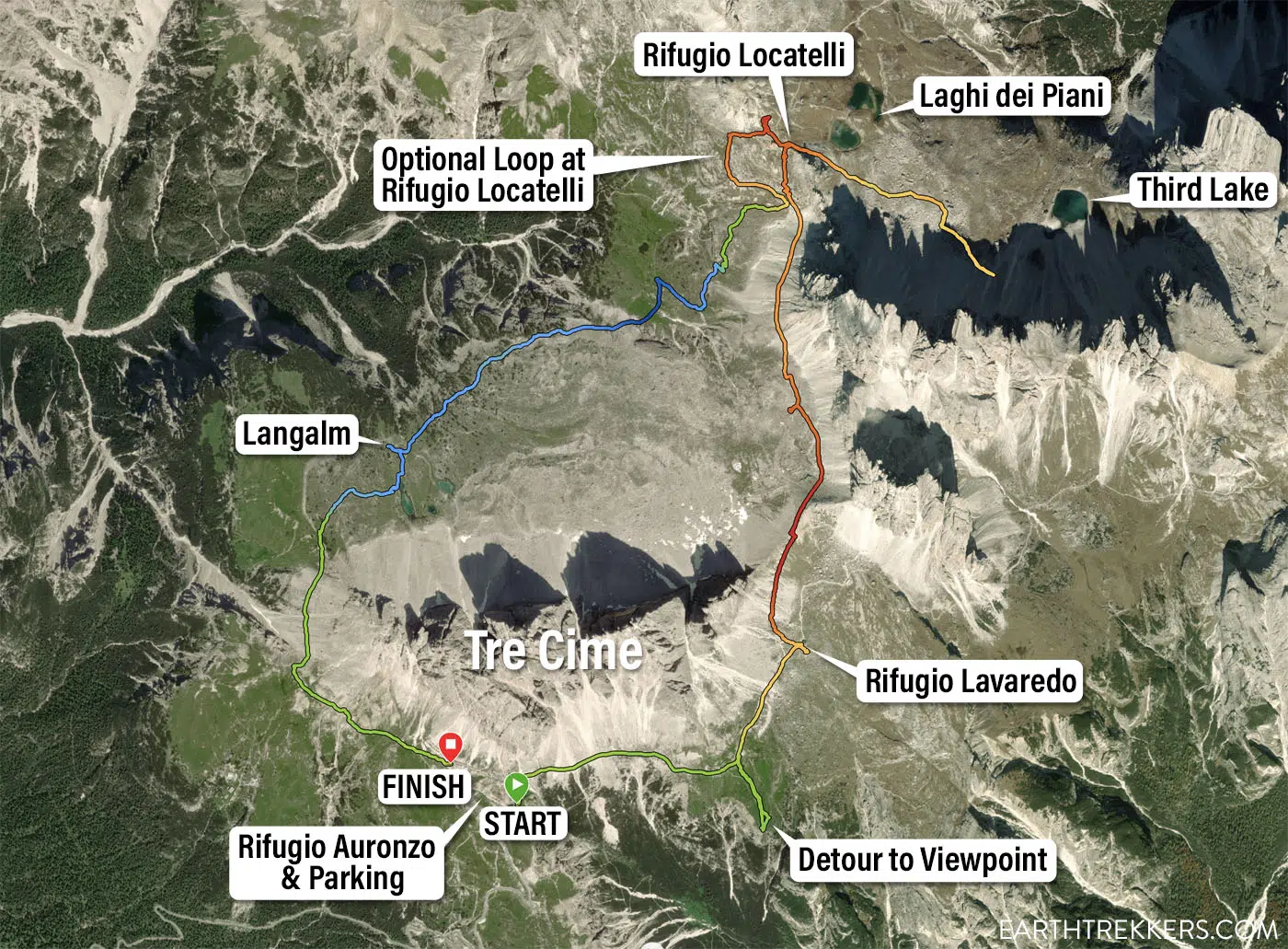 Tre Cime di Lavaredo Map