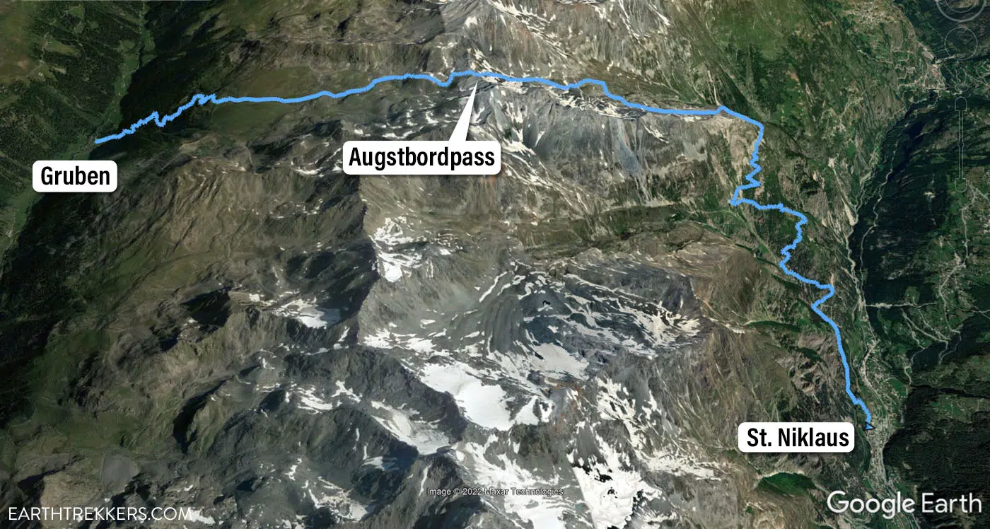 Walkers Haute Route Stage 12 Map