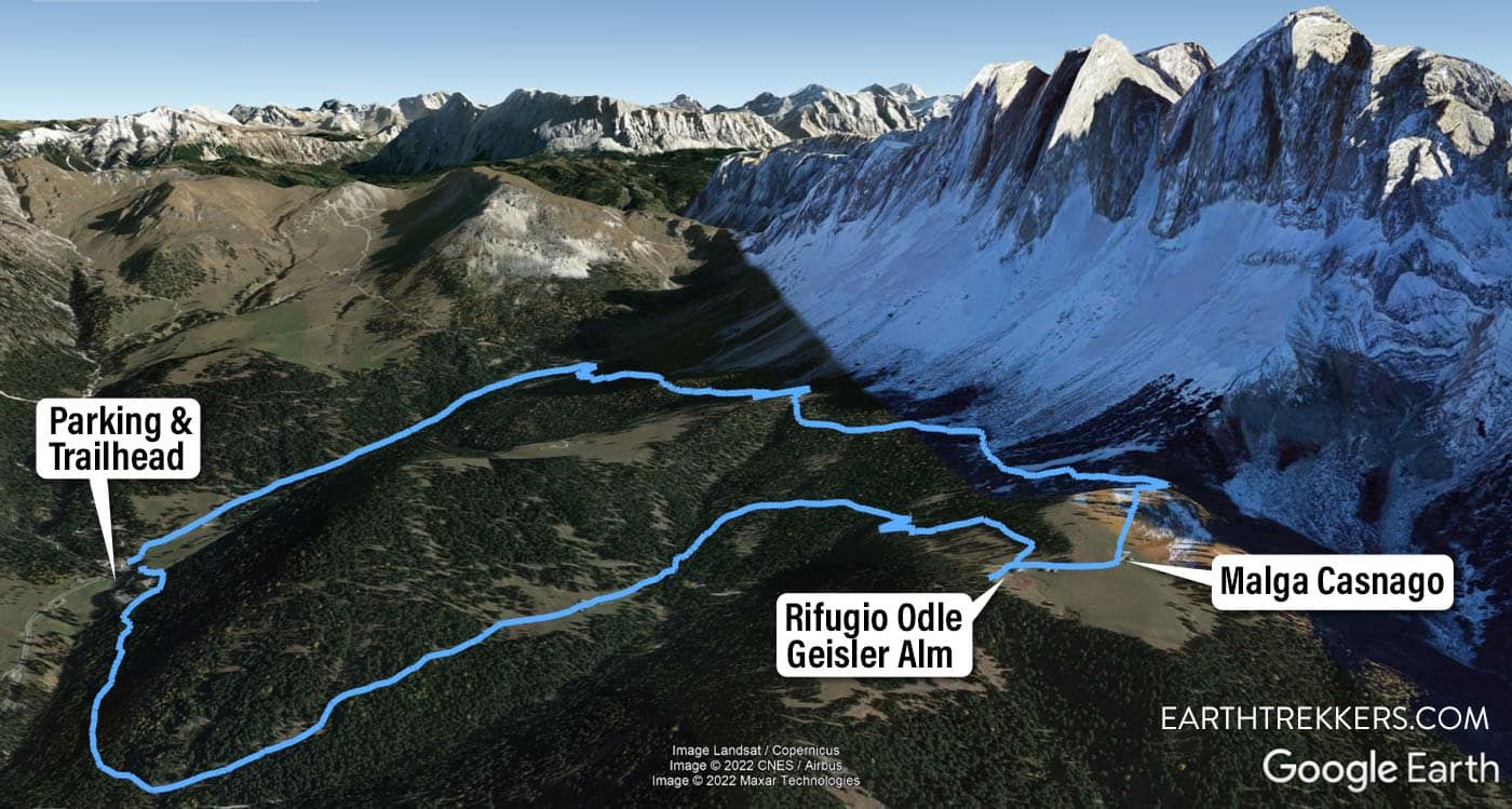 Adolf Munkel Weg Geisler Alm Map